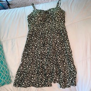 Green flowing flower dress